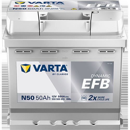 VARTA Startbatteri 550500055K262 12V 50Ah