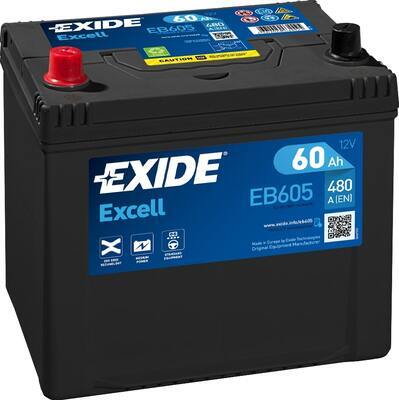 EXIDE Startbatteri EB605 12V 60Ah
