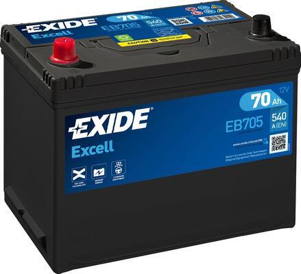 EXIDE Startbatteri EB705 12V 70Ah