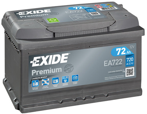 EXIDE Startbatteri EA722 12V 72Ah