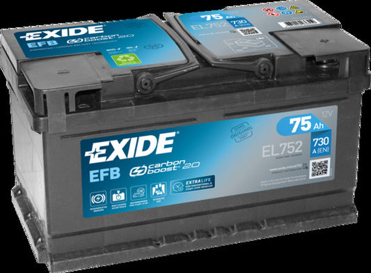EXIDE Startbatteri EL752 12V 75Ah