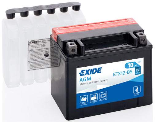 EXIDE Startbatteri ETX12-BS 12V 10Ah